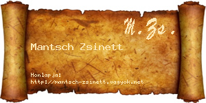 Mantsch Zsinett névjegykártya
